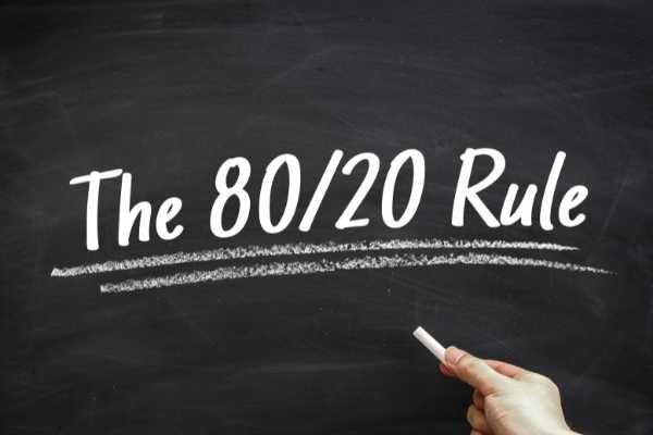 diagram of The 80/20 Rule written on a chalkboard