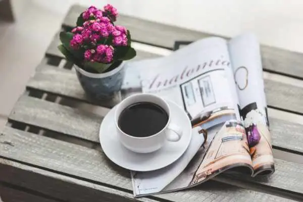 coffee and a magazine