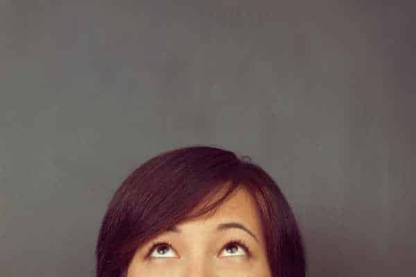 a woman looking up